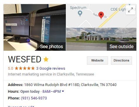 WESFED in local Google Search