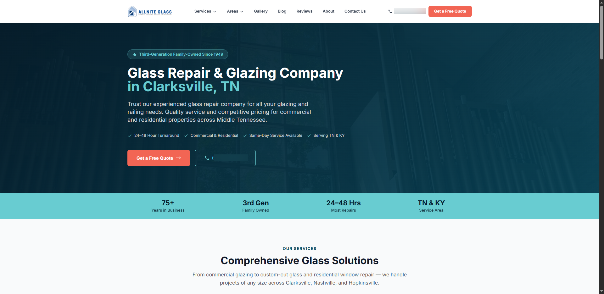 Auto glass company website