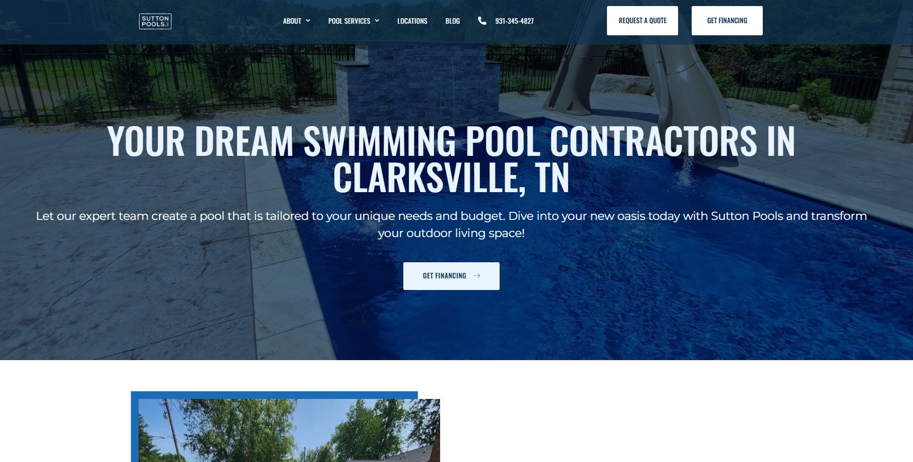 Pool contractor website